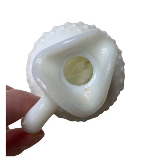 AVON White Milk Glass Hobnail Bottle Cruet pitcher With Stopper Vintage app 5.5" - Picture 5 of 9